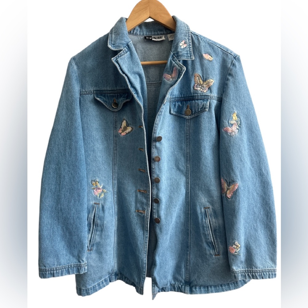 Together Denim Women’s Size 14 Vintage Embroidered Butterflies Cottagecore